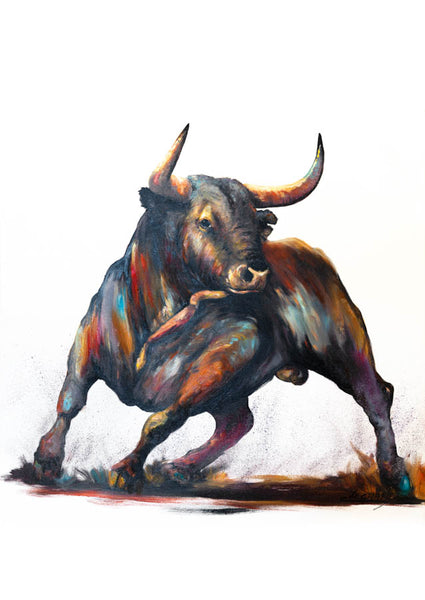 Taureau espagnol #1, reproduction d’une œuvre de Claude Legrand