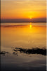 Paysage de Camargue : coucher de soleil sur un étang près de Salin de Giraud