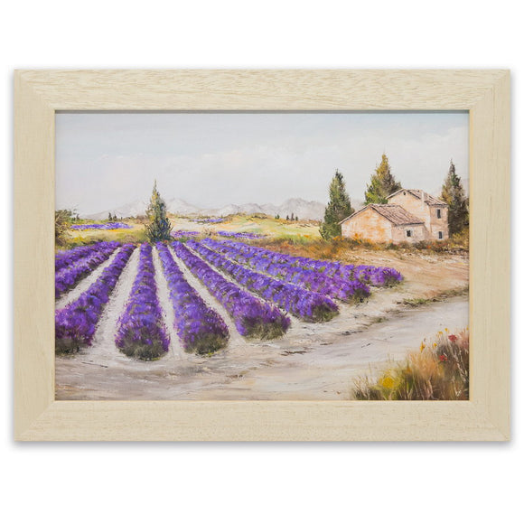 Photographie encadrée de format 24x18cm. ''Le Mazet aux lavandes'', Reproduction d'une œuvre d’art du peintre Claude Legrand
